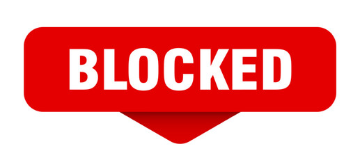 blocked sticker. blocked sign on transparent background