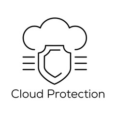 Cloud Protection Icon – Shield Representing Secure Cloud Storage