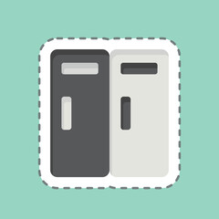 Sticker line cut Lockers. related to Kindergarten symbol. design editable