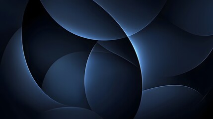 Abstract Dark Blue Curving Shapes Background Design