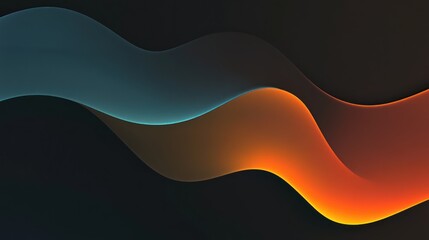 Abstract Waves of Teal and Orange