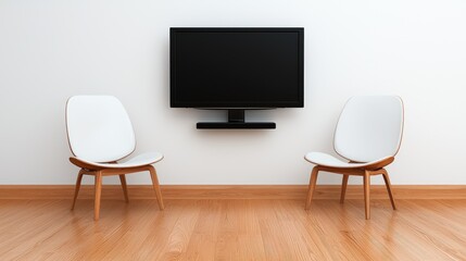 Modern living room setup with tv and chairs home interior furniture arrangement minimalist style contemporary design