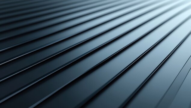 Abstract Close-up of Dark Metallic Surface with Parallel Lines Creating Depth and Texture in Shades of Black and Gray