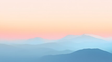 Serene Pastel Mountainscape at Sunrise or Sunset