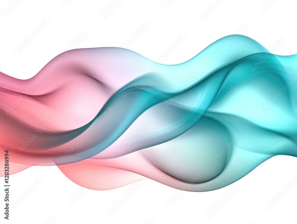 Poster dynamic flowing wave patterns abstract design digital art colorful environment artistic viewpoint vi