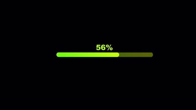 Progress Bar Animation with Alpha Channel &ndash; Loading Bar on Transparent Background for Web, UI/UX, and Stock Video Projects 4k