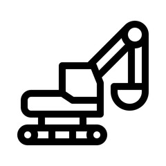 excavator line icon