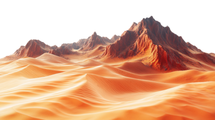 Martian space landscape isolated on white background. Suitable for marketing or business purposes. PNG file