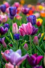 Obraz premium tulips on the spring meadow