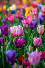 Obraz premium tulips on the spring meadow