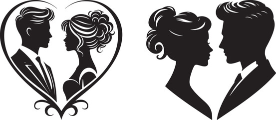 Timeless Love: Black and White Silhouettes for Elegant Wedding Designs