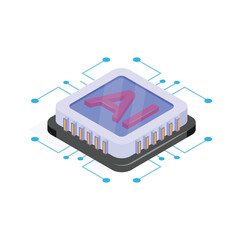 Microchip with AI text, symbolizing advanced artificial intelligence systems