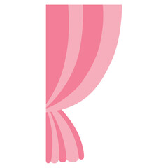 cute kawaii Groovy Retro Pink curtain illustration