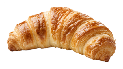 Fresh croissant on a transparent background. isolated background.