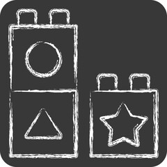 Icon Blocks. related to Kindergarten symbol. chalk Style. design editable