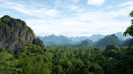 Naklejka premium Lush Mountain Landscape