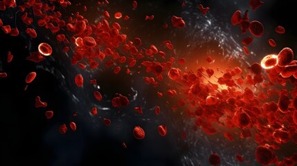 Digital rendering showcasing antibodies neutralizing HMPV virus particles in the bloodstream  Microscopic medical imagery depicts the immune system s biological response to infectious disease