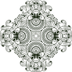 Beautiful flower art and mandala vector design