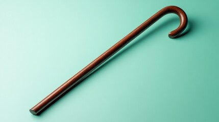 A lightweight, travel-friendly walking stick displayed on a light teal background