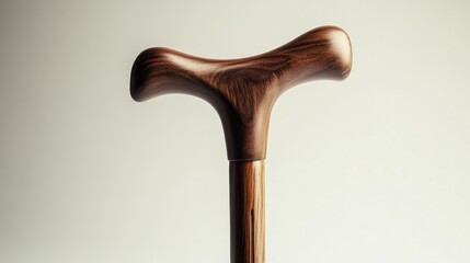 A medical-grade walking stick with an ergonomic design displayed on a white gradient background