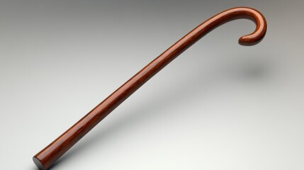 A minimalist walking stick with a smooth finish on a pale gray background