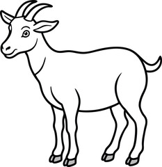 Fototapeta premium Beautiful animal goat line art vector artwork illustration