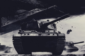 Panzer im Nebel, eine kraftvolle Darstellung milit&auml;rischer Pr&auml;senz

