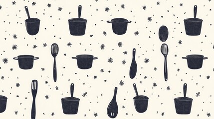 Stylish kitchenware pattern design.