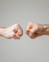 Two hands bumping in a friendly gesture.