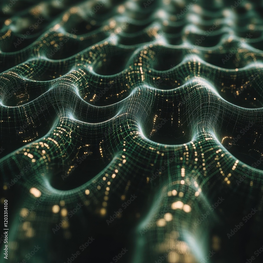 Poster neural network analysis digital lab diagram visualization dim light environment overhead view techno