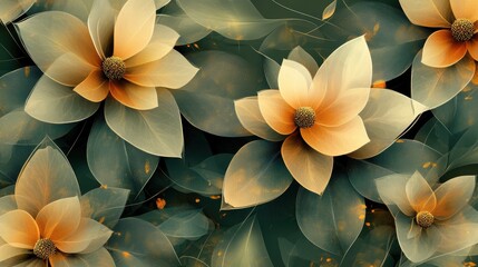 Delicate translucent flowers on a dark background