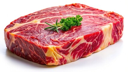 Raw Marbled Steak, Premium Beef, Butcher Shop, Fresh Meat, Gourmet Food Photography