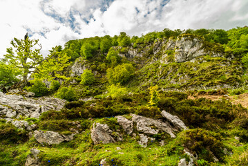Route to Covadonga, Lakes, Mountains, Cangas de Onis, Asturias, Picos de Europa, Spain