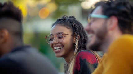 Laughing people, Diverse group of friends laughing together, enjoyin friendship, 