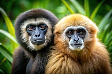 High-DOF motion capture compares white- and black-handed gibbons, highlighting agile primate differences.