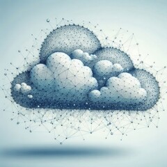 Cloud shapes created with geometric lines and polygonal forms bl