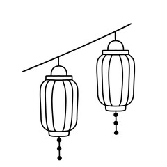 Hanging Chinese lantern decorations