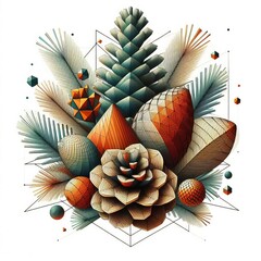 Geometric Abstract Pine Cones