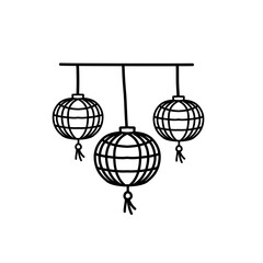 Hanging Chinese lantern decorations