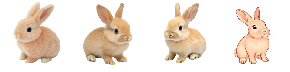 Obraz premium Adorable rabbits hares and bunnies captured in both natural and studio settings highlighting their soft fluffy fur curious expressions and various behaviors like sitting resting and hopping