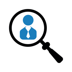 Online job search flat career icon.