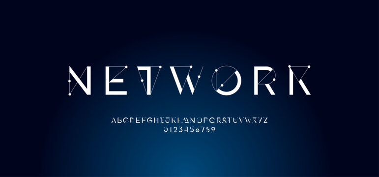 Font alphabet, letters from A to Z and numbers from 0, 1, 2, 3, 4, 5, 6, 7, 8, 9, vector illustration 10EPS