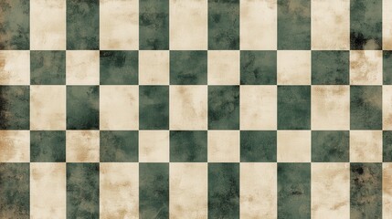 Fototapeta premium Retro Checkerboard Patterns Background Interior Design Digital Artwork Muted Greens Environment Artistic Vibes