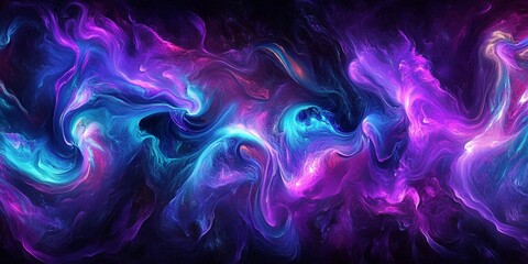 Fototapeta premium Abstract Purple and Blue Swirling Nebula like Cosmic Energy Background