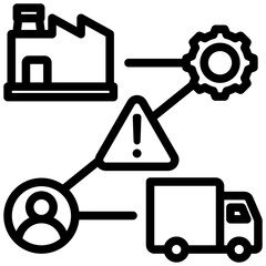 Supply Chain Disruption Outline Icon