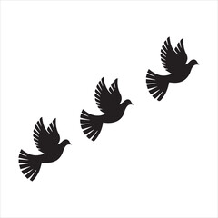 Birds Flying Silhouette vector illustration.