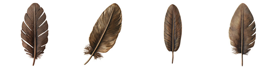 Elegant brown feathers arranged in an and decorative manner capturing the essence of the autumn...