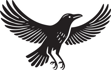 Obraz premium Crow vector in black and white