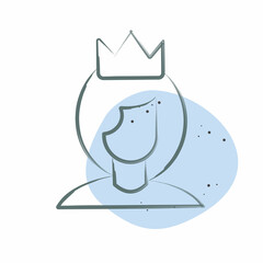 Icon Queen. related to Women symbol. Color Spot Style. design editable