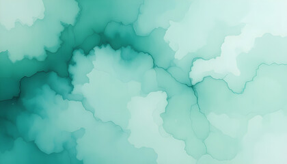 Obraz premium Mint Green Abstract Ink Wash Background